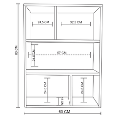 Estante de Parede Multiuso Decoração Livros Natural Em Mdf (22355) - Celebrar Shop