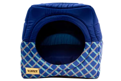 Cama Iglu e Toca Para Cachorro Luppet Luxo Azul Geométrico (LP1012121-01)