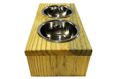 Luppet Comedouro para Cães e gatos Toronto Elevado e com potes de Inox P, 35x18