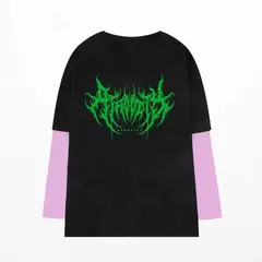 Camiseta estampada com letra relâmpago feminina, Y2K, gótica, punk