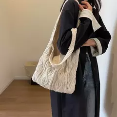 Bolsa de compras de ombro de malha de lã - comprar online