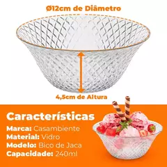 Tigela De Sobremesa De Vidro Bico De Jaca 240ml 1 Peça - Casambiente - loja online