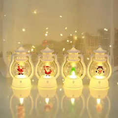 Enfeites de natal lanterna led luz papai noel feliz natal decorações para casa - Celebrar Shop