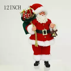 Papai noel clássico vermelho natal papai noel estatueta tem saco goody caixas d