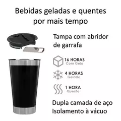 Copo Térmico Aço Inox Isolamento a Vácuo 473ml - Celebrar Shop