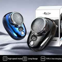 Mini barbeador elétrico para homens, veículo montado barbeador