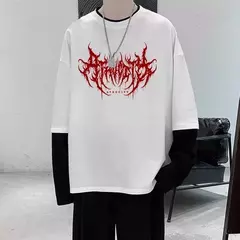 Camiseta estampada com letra relâmpago feminina, Y2K, gótica, punk - Celebrar Shop