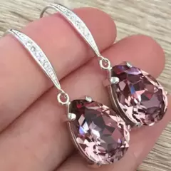 Brincos de cristal de pedra vermelha para mulheres, senhora, noivo de meninas, c