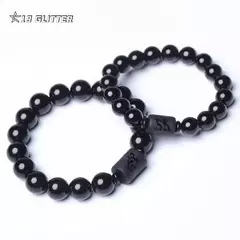 Pulseira Buda Esculpida Obsidiana para Homens e Mulheres, Amuleto Sorte Preto, - comprar online