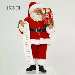 Papai noel clássico vermelho natal papai noel estatueta tem saco goody caixas d na internet