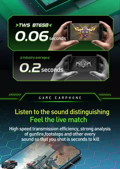 Fone de ouvido sem fio para jogos, esportivo, bluetooth, estéreo, tws, música,