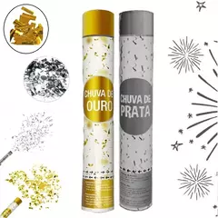 6 Lança Confete Chuva De Ouro Prata Formatura Casamentos