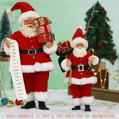 Papai noel clássico vermelho natal papai noel estatueta tem saco goody caixas d - Celebrar Shop