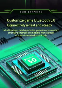 Fone de ouvido sem fio para jogos, esportivo, bluetooth, estéreo, tws, música, na internet