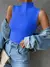 Blusa Regata Gola Alta Canelada Sexy Elegante