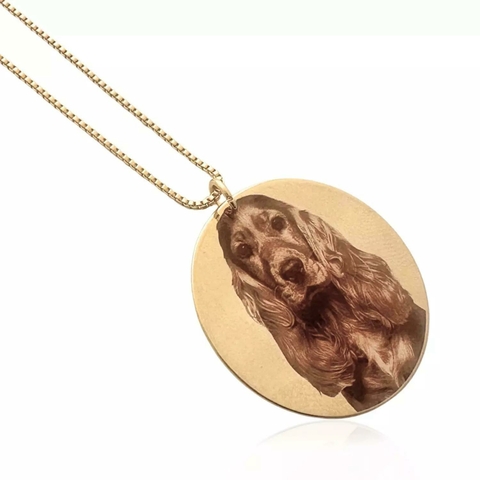 Colar Medalha G Personalizado - Banhado a ouro - comprar online