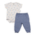 Conjunto Infantil Suedine Body Curto Cavalo Marinho c/ Calça Lisa Bb2