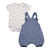Conjunto Infantil Jardineira Fleece Jeans c/ Body Curto Cavalo Marinho Bb2