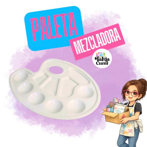 Paleta mezcladora 10 espacios con orificio de agarre