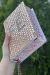 Bíblia Pedrarias Strass Fé Rose gold com borda floral | com índice e harpa cristã