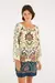 Vestido Curto Estampado Marcelle Azul – Farm - Gaby Sampaio