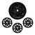 Jogo 4 Calota Preto Brilhante Aro 14 Kwid 2017 2018 2019 2020 (4 Furos) + Emblema Renault Resinado