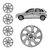 Kit Calota Prata Corsa Celta Classic Onix Aro 13 Com Emblema