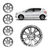 JOGO CALOTA COM EMBLEMA RENAULT LOGAN/ SANDERO 2014 / 2020 ARO 15 PRATA - CL10246PN GFM - Loja Caloteiros Calotas