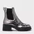 BOTA COTURNO TRATORADA COURO SPECHIO METALIZADO PEWTER CARRANO