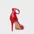 SANDALIA CHARM BICO FOLHA SALTO FINO COURO VERMELHO ROSSO CARRANO - comprar online