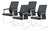 4 Sillas Oficina Visita Mesh Ergonomica Minimalista Moderna YX-2401