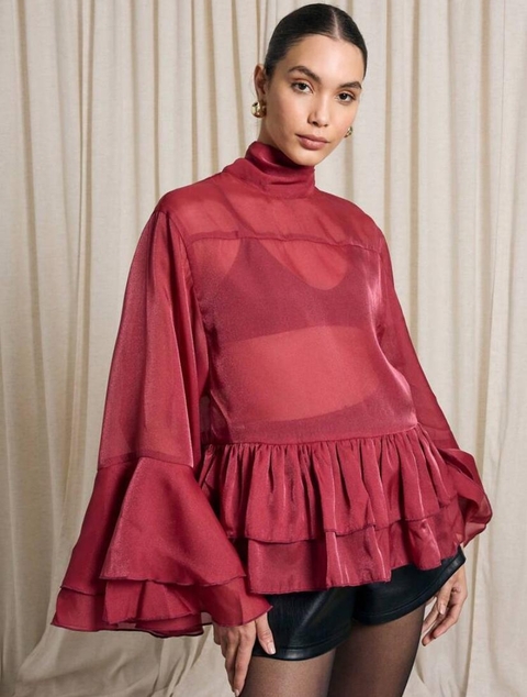 BLUSA MANGA LONGA VINHO BOHEMIAN - comprar online