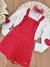 Conjunto Infantil Cinti Jardineira e Blusa Coração vermelho. na internet