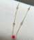 Colar Com Zircônia e Pedra Ágata Vermelha. - comprar online