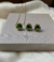 Conjunto Colar e Brinco Circulo Pedra Fusion Verde. - comprar online