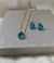 Conjunto Colar e Brinco Gota Pedra Fusion Azul. - comprar online