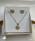Conjunto de Colar e Brincos Coração Vazadinhos Banhado em Ouro 18k. - comprar online