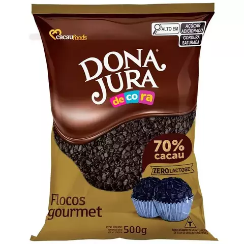 Flocos gourmet Dona Jura Chocolate 70% 500 gr