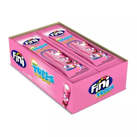 Fini Tubes azedinhos sabor tutti frutti - display c/12 unidades