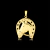 Pingente Ferradura Cavalo Vazado 4x3cm Banhado A Ouro 18k