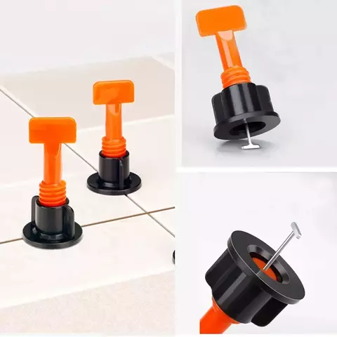 Nivelador de piso com pino reaproveitável- 100 peças