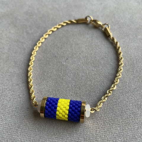 Pulsera Boca Juniors Trenza Dorada - comprar online