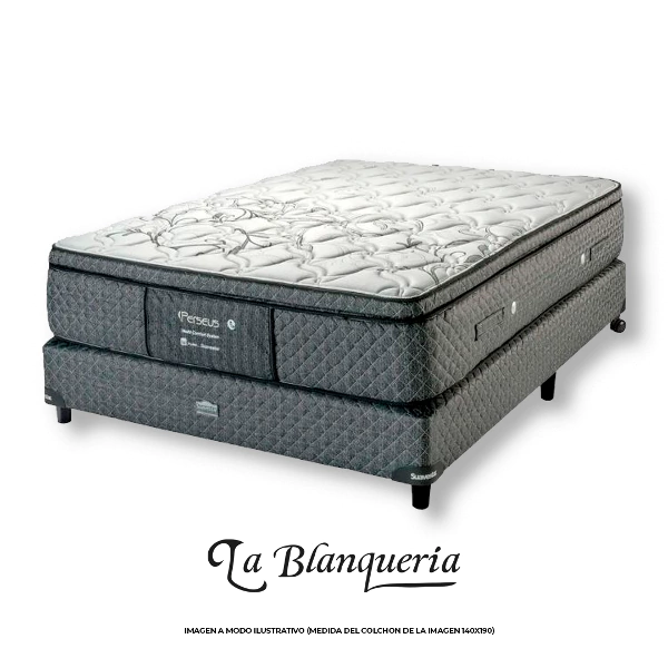 SOMMIER SUAVESTAR PERSEUS 2 PLAZAS Y MEDIA 140x190