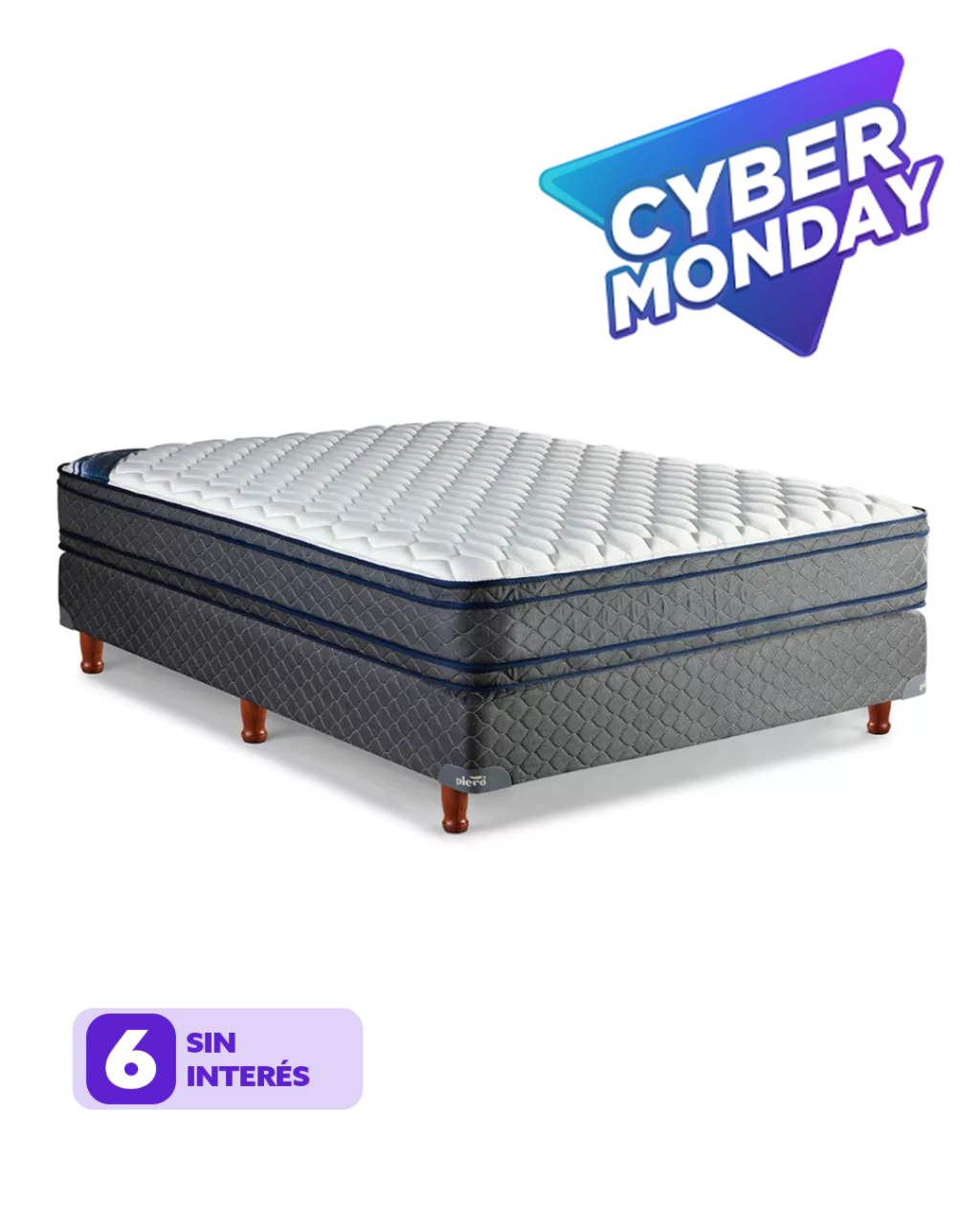 SOMMIER PIERO BAHIA EUROPILLOW 2 PLAZAS Y MEDIA 140x190