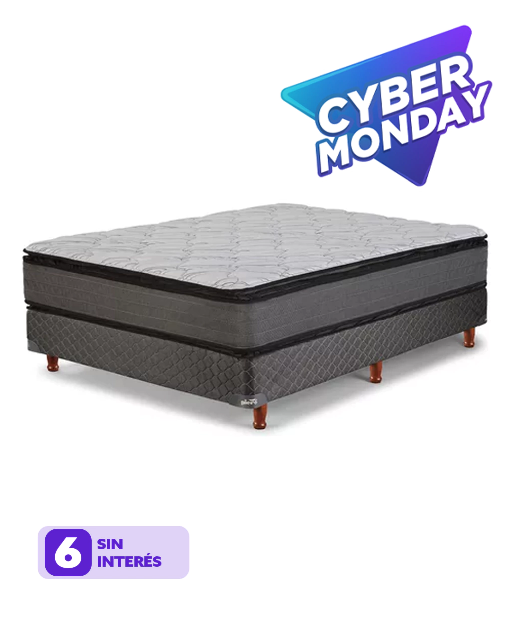 SOMMIER PIERO MATTINA PILLOW 2 PLAZAS Y MEDIA (140x190)