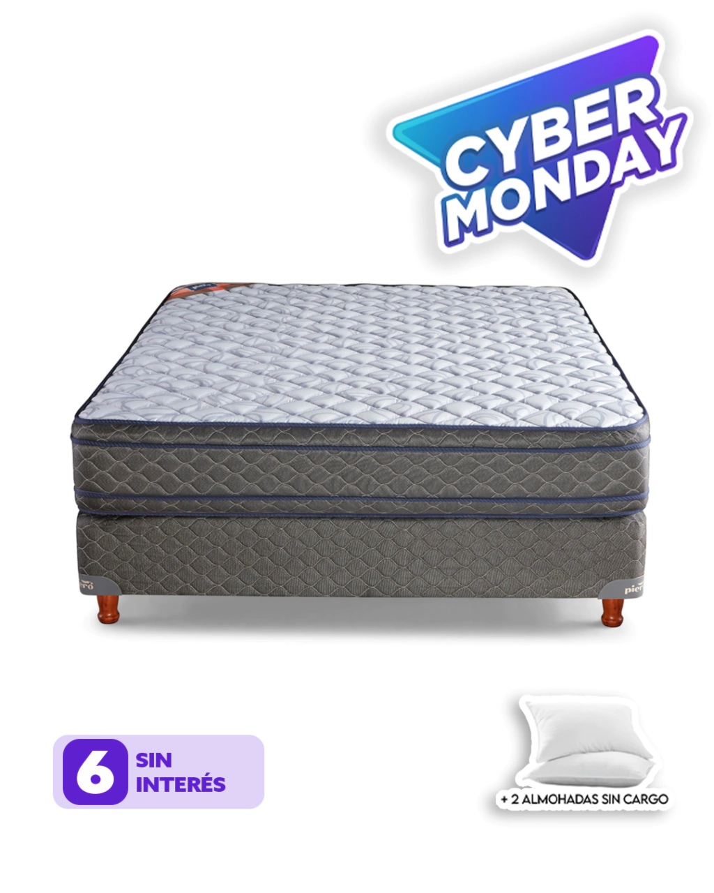 SOMMIER PIERO FLEUR EUROPILLOW 2 PLAZAS Y MEDIA 140x190