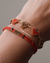 SET DE PULSERAS CORAZÓN BERMELLÓN Y BRONCE