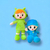 Peluche Pocoyo Y Nina 40 Cm Pocoyo Azul Nina Verde Pocoyo en internet