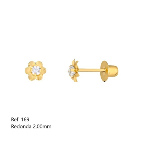 Brinco Flor em Ouro