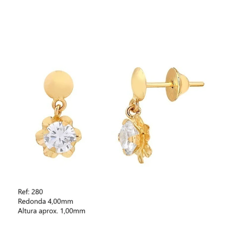 Brinco Flor em Ouro